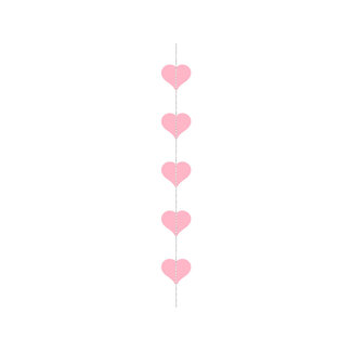 PartyDeco Garland Hearts pink - 3 mtr