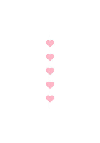 Garland Hearts pink - 3 mtr 