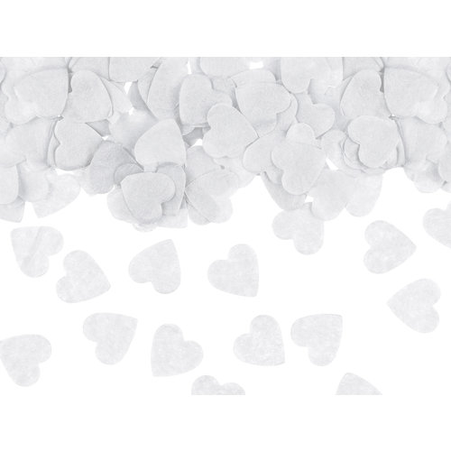 Confetti Hearts White 