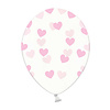 BelBal Heliumballon Transparant met Roze Hartjes (28cm)