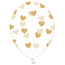 Strong Balloons Heliumballon Transparant met Gouden Hartjes (28cm)