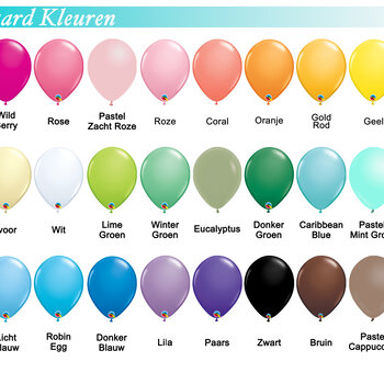 Kleuren tabel ballonnen