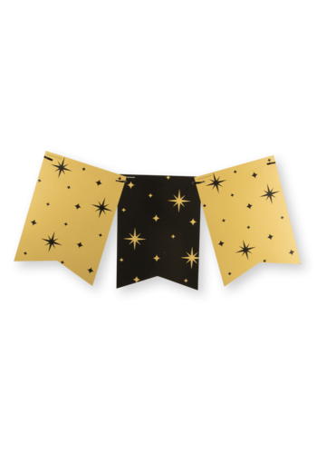 Classy Party Vlaggenlijn – Black & Gold Stars 