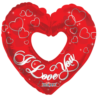Globos Folieballon Love You Silver Hearts - 91cm
