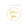 Gold white card -  I love you