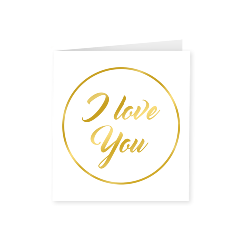 Gold white card -  I love you 