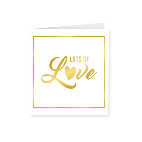 Gold white card - Lots of love 