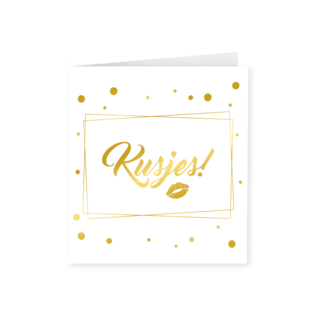 Paperdreams Gold white card - Kusjes