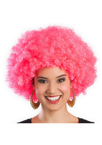 Afro Pruik - Pink 