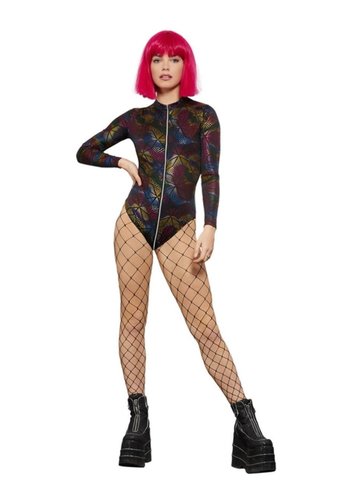 Fever Miss Whiplash Rainbow Print Bodysuit 