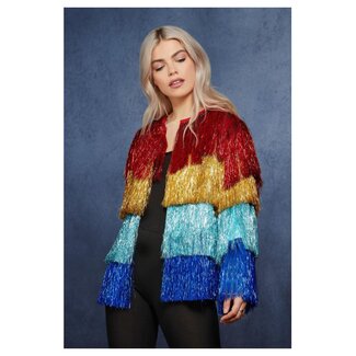 Fever Fever Tinsel Festival Jacket - Rainbow