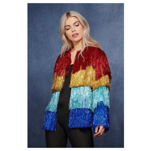 Fever Tinsel Festival Jacket - Rainbow 