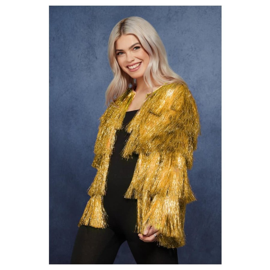 Fever Tinsel Festival Jacket Goud voor Party online