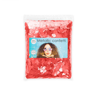 Confetti Metallic Rood Rond - 10mm - 250 gr