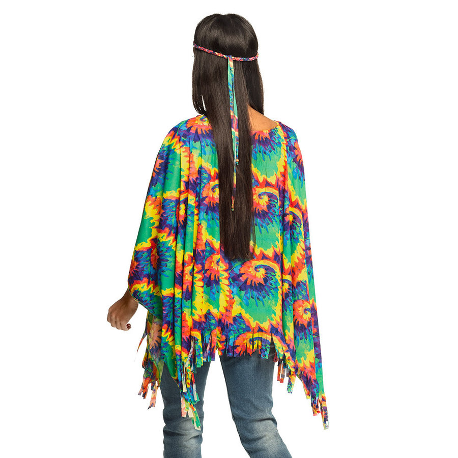 60's Hippie poncho - met Hoofdband-2