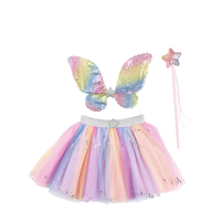 thumb-Rainbow Sequins Skirt, Wings and Wand - maat US 4-6-2