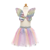 thumb-Rainbow Sequins Skirt, Wings and Wand - maat US 4-6-4