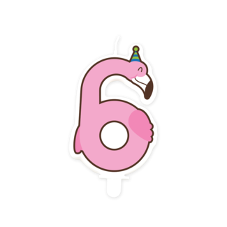 Jungle Kaarsje 6 - Flamingo