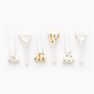 Globos Sparkling Gold roltongen - 6 stuks