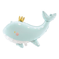 thumb-Folieballon Light Blue Whale-1