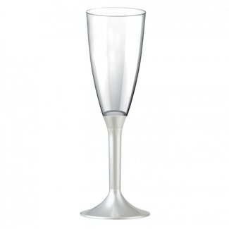 Champagne Glas Deluxe met witte voet - 120ml - 6st