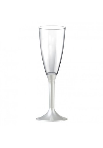 Champagne Glas Deluxe met witte voet - 120ml - 6st 