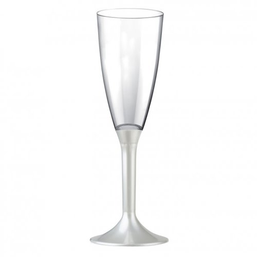 Champagne Glas Deluxe met witte voet - 120ml - 6st 