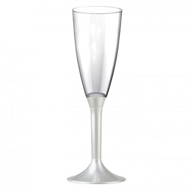 Champagne Glas Deluxe met witte voet
