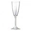 Champagne Glas Deluxe met witte voet - 120ml - 6st