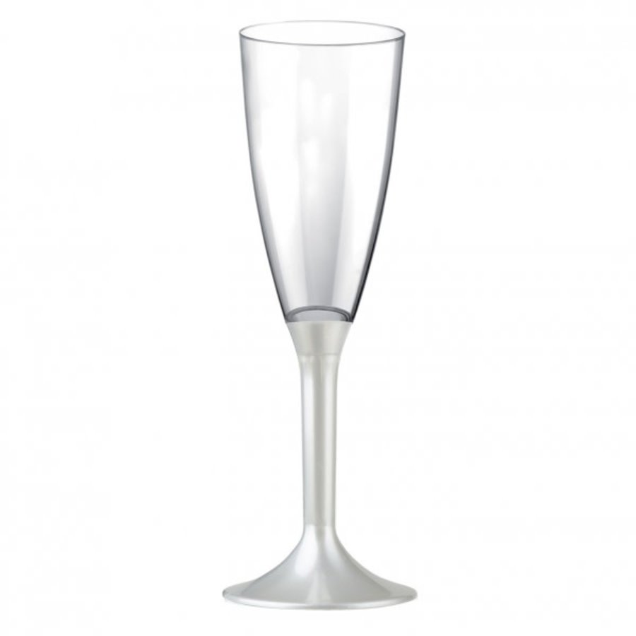 Champagne Glas Deluxe met witte voet-1