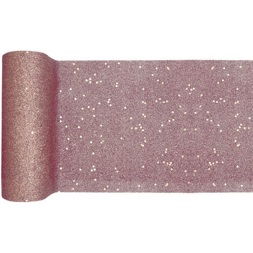 Tafel Loper Glitter - Rosé gold - 15x500cm 