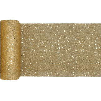 Santex Tafel Loper Glitter - Goud - 15x500cm