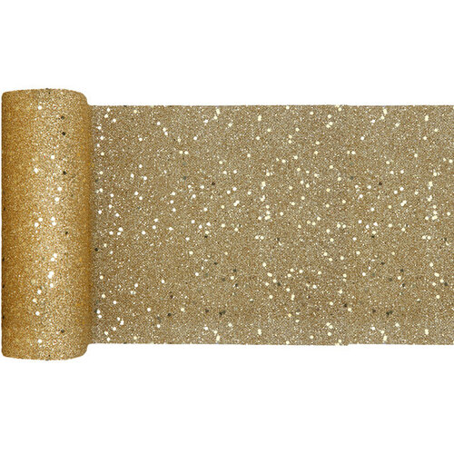 Tafel Loper Glitter - Goud - 15x500cm 