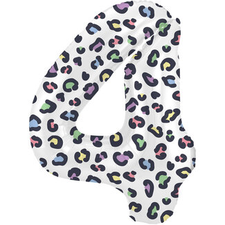 Folatex Folieballon Cijfer 4 Panter - 86 cm