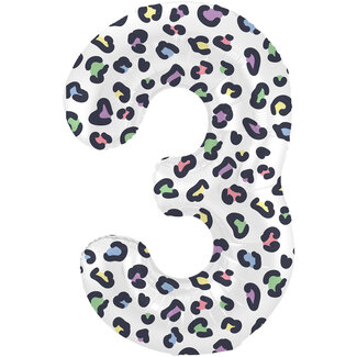 Folatex Folieballon Cijfer 3 Panter - 86 cm
