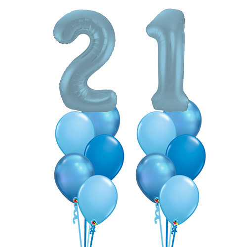 Double Numbers Soft Blue Set 