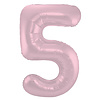 Globos Folieballon Cijfer 5 Mat Pastel Roze