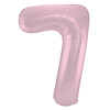 Folieballon Cijfer 7 Mat Pastel Roze