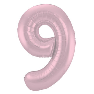 Folatex Folieballon Cijfer 9 Mat Pastel Roze