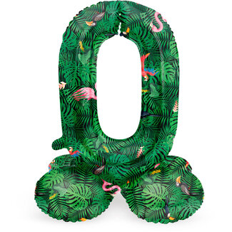 Folatex Folieballon met Standaard Cijfer 0 Jungle - 41 cm