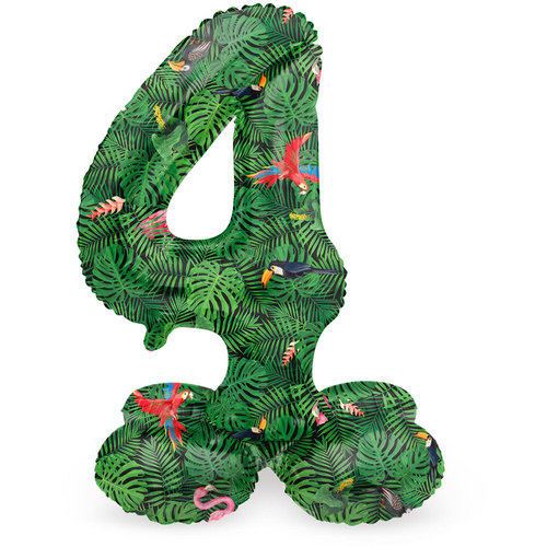 Folieballon met Standaard Cijfer 4 Jungle - 72 cm 