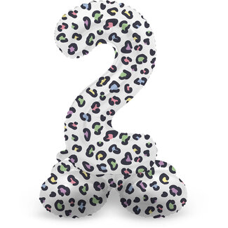 Folatex Folieballon met Standaard Cijfer 2 Panter - 72 cm