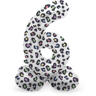 Folatex Folieballon met Standaard Cijfer 6 Panter - 41 cm