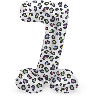 Folatex Folieballon met Standaard Cijfer 7 Panter - 41 cm