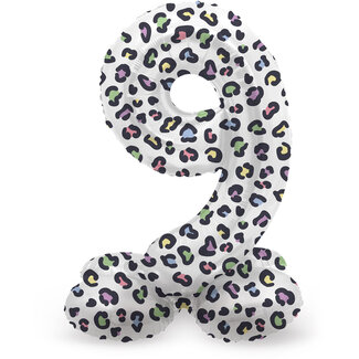 Folatex Folieballon met Standaard Cijfer 9 Panter - 72 cm