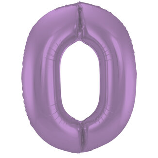 Folatex Folieballon Cijfer 0 Mat Pastel Lila