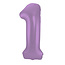 Folatex Folieballon Cijfer 1 Mat Pastel Lila