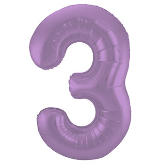 Folatex Folieballon Cijfer 3 Mat Pastel Lila