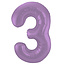 Folatex Folieballon Cijfer 3 Mat Pastel Lila