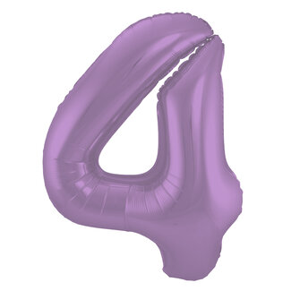 Folatex Folieballon Cijfer 4 Mat Pastel Lila